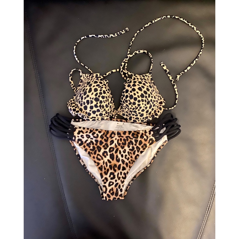 ❤️❤️ PINK VS cheetah bikini set